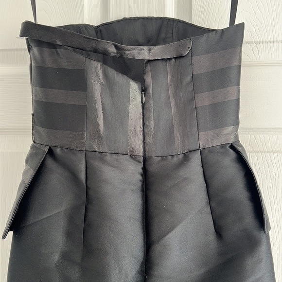 Designer HANH MERRIMAN Black Strapless Evening Cocktail Dress Gown Peplum 2 - Picture 6 of 10